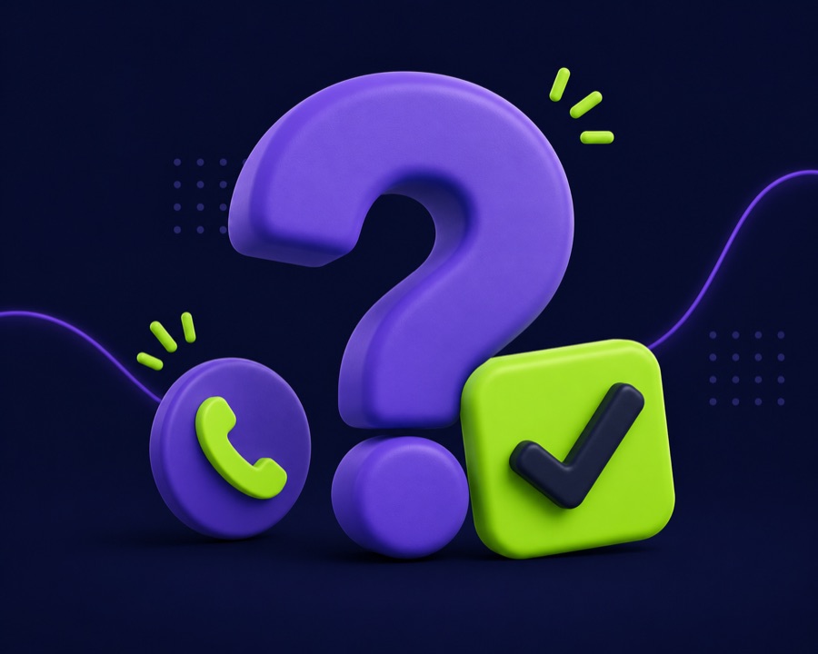 Question mark and check mark for asking an accountant