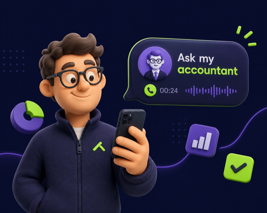 MYIDTAX customer asking their accountant on mobile