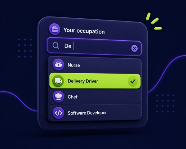 Occupation search and selection interface
