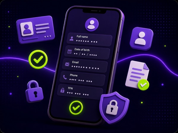 Personal details entry screen
